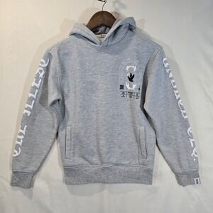 Undrtd Youth Hoodie Gray Graphic Bird Skull Print Pullover Size 10-12